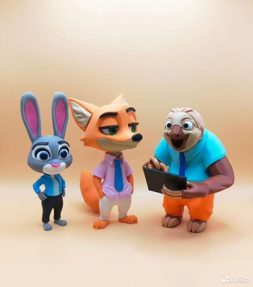 Фигурки из мультфильма «Зверополис» (Zootopia) — 3D-печать