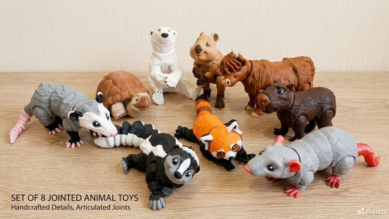 Фигурки животных 3D подвижные