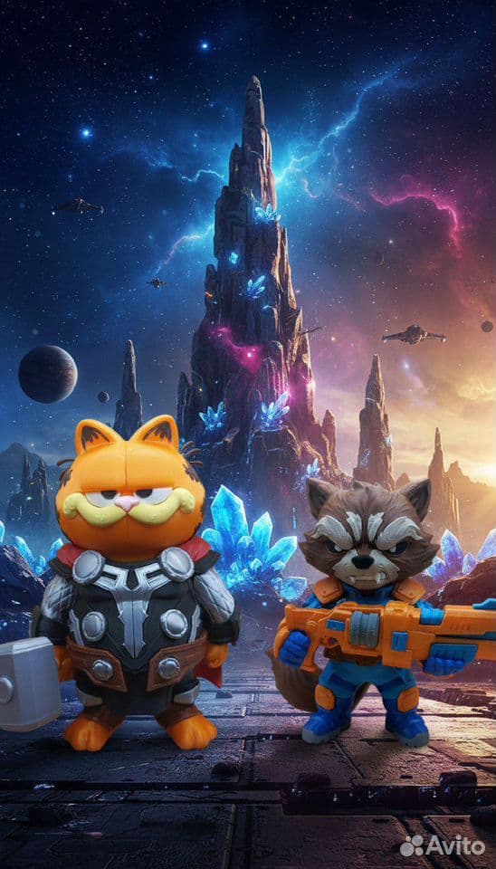 Фигурки Marvel кроссовер — Енот Ракета и Гарфилд Тор